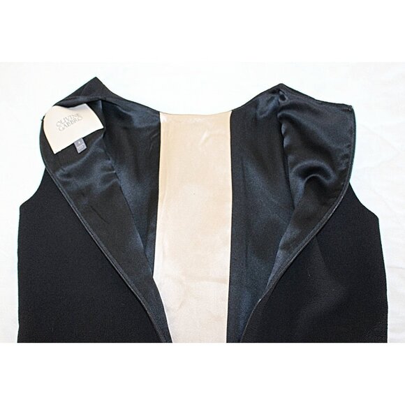 Olivine Gabbro - Sleeveless Wool Sheath Dress with Silk Organza Accents, size 4 - Picture 14 of 15